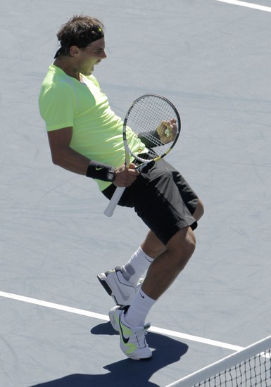 Top seed Rafael Nadal breezed past 12th seeded Mikhail Youzhny in three sets to reach his first career US Open final on Saturday.