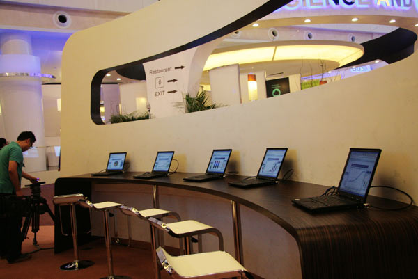 The Internet & Knowledge Corner in the convention center, where participants will be able to access information about green technology on the laptops. 