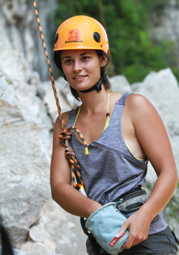 A climber prepares for the rock climbing competition on Sept 19, 2010. [Xinhua]