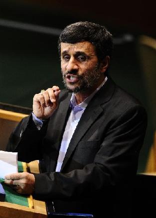 Iran's President Mahmoud Ahmadinejad addresses the 65th United Nations General Assembly at U.N. headquarters in New York, September 23, 2010. [Xinhua/AFP Photo] 