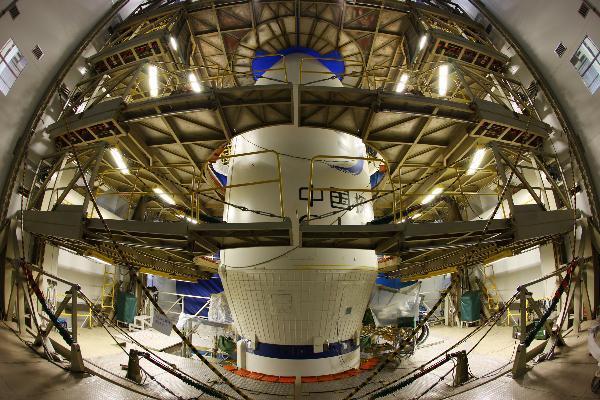 Photo taken on Sept. 29, 2010 shows the Chang'e II lunar probe in Xichang Satellite Launch Center in Xichang, southwest China's Sichuan Province. 