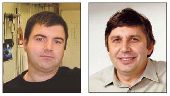 Russian-born scientist Konstantin Novoselov (left) and his Russian-born colleague, Andre Geim, share the 2010 Nobel Prize for physics for experiments with super-thin carbon matter, the prize committee said on Tuesday. [Photo/Agencies] 