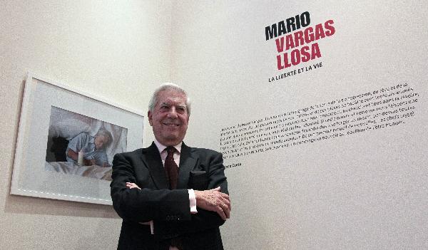 A picture taken on September 13, 2010 shows Peruvian writer Mario Vargas Llosa as he visits an exibition about his work 'Mario Vargas Llosa, La liberte et la vie (Freedom and life)' at the Maison de l'Amerique Latine in Paris. Mario Vargas Llosa won the 2010 Nobel Literature Prize on October 7, 2010 the Swedish Academy said. [Xinhua]