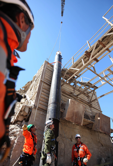 Rescuers successfully tested a capsule to hoist Chile&apos;s 33 trapped miners to freedom and aim to start evacuating them on October 12 night after a two-month ordeal that has gripped the world&apos;s imagination. [Xinhua]