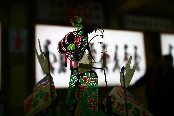 Photo taken on Oct. 12, 2010 shows a shadow play puppet in He Zehua's museum in Shuidong Town, Xuancheng City of east China's Anhui Province.