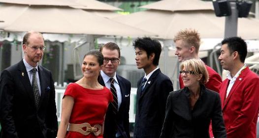 Swedish crown princess, prince visit Sweden Pavilion at Expo