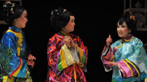 Actresses of Singgapore's Toy Factory Productions perform in a drama called 'Crab Flower Club' in Beijing, capital of China, Oct. 19, 2010.