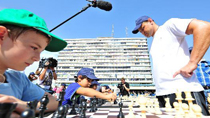 Grandmaster Alik Gershon plays chess simultaneously against 525 players in Tel Aviv, Isreal on Oct. 21, 2010.