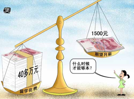 Half of workers in China who have spent time abroad now make less than 5,000 yuan a month, according to the first employment survey of Chinese travelers.