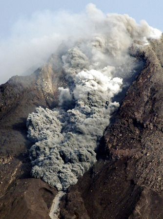 Indonesia's Mount Merapi volcano in Central Java erupted again on Saturday