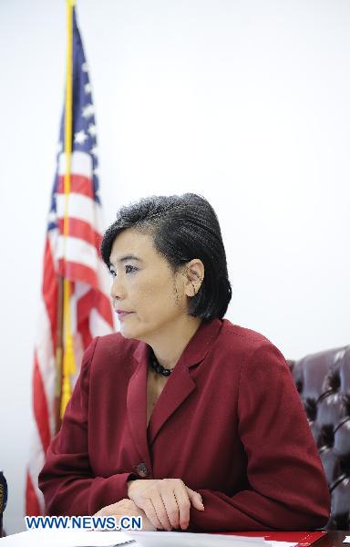 The first Chinese-American congresswoman is seen at the office of California&apos;s 32nd District in El Monte in Los Angeles, the United States, Nov. 3, 2010. [Qi Heng/Xinhua]