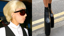 Lady Gaga in massive high heels