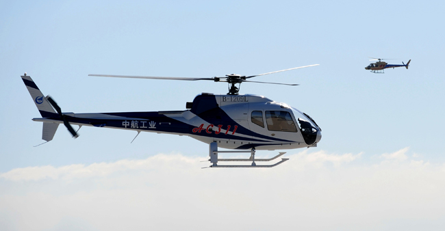 An AC311 multi-purpose helicopter, developed and manufactured by the Aviation Industry Corporation of China (AVIC), is seen during its first test flight in Tianjin, Nov 8, 2010. 