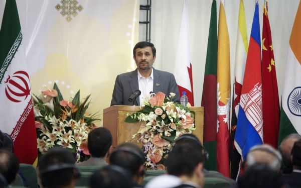Iranian President Mahmoud Ahmadinejad speaks during the 9th Asia Cooperation Dialogue (ACD) in Tehran, capital of Iran, Nov. 8, 2010. Ahmadinejad called for convergence of the Asian countries during the ACD ministerial meeting in Tehran on Monday. [Ahmad Halabisaz/Xinhua]