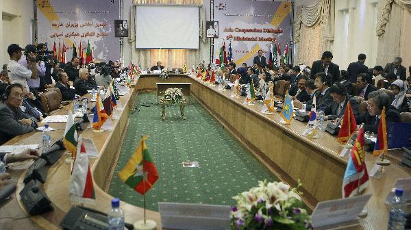 Delegates attend the 9th Asia Cooperation Dialogue (ACD) in Tehran, capital of Iran, Nov. 8, 2010. Iranian President Mahmoud Ahmadinejad called for convergence of the Asian countries at the ACD ministerial meeting which kicked off in Tehran on Monday. [Ahmad Halabisaz/Xinhua]