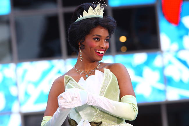 Disney character Princess Tianna arrives at the grand opening celebration of the premier Disney Store on Tuesday, Nov 9, 2010, in Times Square, New York. [Xinhua]