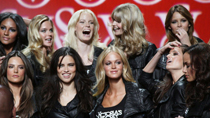 Models attend the Victoria's Secret Fashion Show Preview at the N.Y. State Armory on November 9, 2010 in New York City.