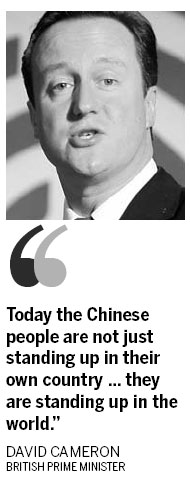 Cameron sees China's rise as an opportunity <BR>