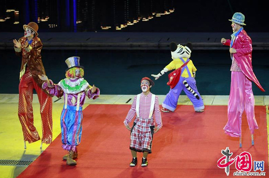 Warm-up performances before the opening ceremony of the 16th Asian Games