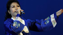 A trouper of Pyongyang Art Troupe sings a song at Daqing Theater in Daqing City, northeast China's Heilongjiang Province, Nov. 14, 2010.