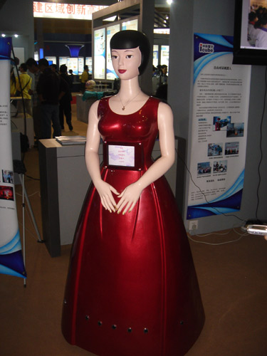 A 168-cm tall service robot is displayed at the hi-tech fair, Nov 16, 2010. [chinadaily.com.cn]