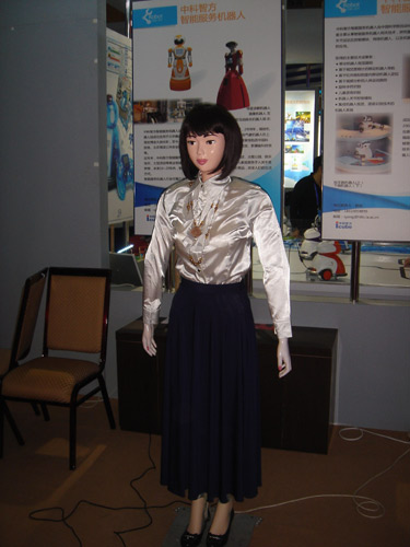 A guide robot is displayed at the hi-tech fair, Nov 16, 2010. [chinadaily.com.cn]