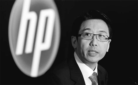 Ruey-bin Kao, Hewlett-Packard Co's managing director for China, speaks at an event in Beijing celebrating Hewlett-Packard's 25th anniversary in China. [China Daily via agencies]