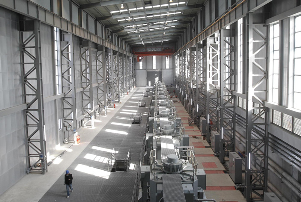 The interior of the pumping station of the Qingcaosha Water Project is captured here on Nov 24, 2010.