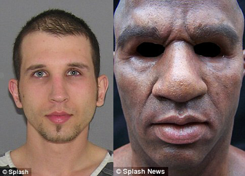 A white man who pleaded guilty to six robberies in Ohio used a black mask so lifelike that police initially arrested a black man for one of the crimes.