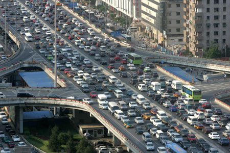 Traffic congestion in Beijing.[File photo] 