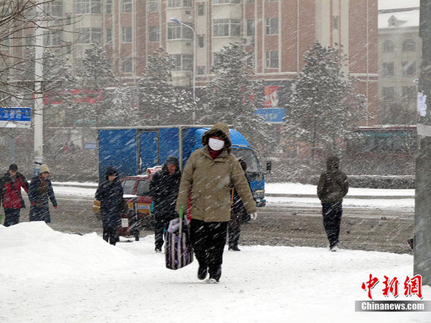 Cold wave hits Changchun, Jilin province and causes heavy snow, Dec 10, 2010. [chinanews.com] 