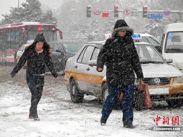 Cold wave hits Changchun, Jilin province and causes heavy snow, Dec 10, 2010. [chinanews.com] 