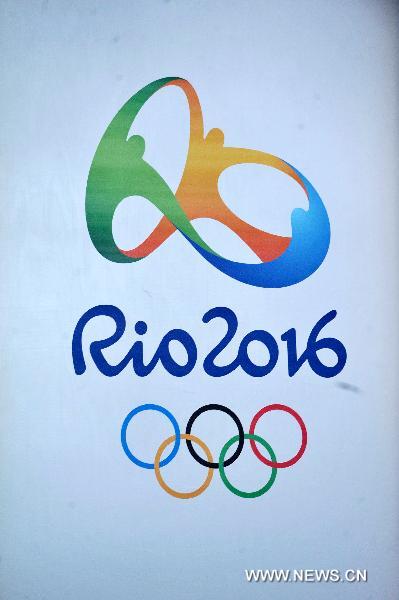 Photo taken on Dec. 31, 2010 shows the newly launched Rio 2016 Olympic Games Emblem in Rio De Janeiro. Rio 2016 Olympic Games Emblem was launched on Friday. [Song Weiwei/Xinhua]