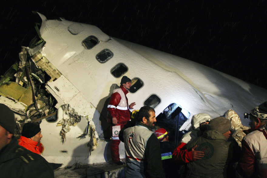 A passenger plane with 105 passengers on board crashed Sunday evening in northwest Iran and 72 passengers, including 12 crew members were killed.