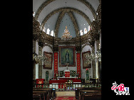 Located in Xuanwumennei Street in Beijing, Xuanwumen Catholic Church (Southern Church) is the oldest Catholic Cathedral in China. It was built by the Italian missionary P. Matteo Ricci in the Wanli Year of the Ming Dynasty (1368-1644). [Photo by Yu Jiaqi] 