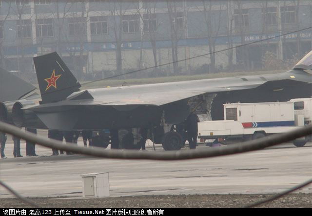 A photo which recently leaked online, has been theorized to be a stealth fighter jet, dubbed a J-20 fighter, for the Chinese military. [Xinhua]