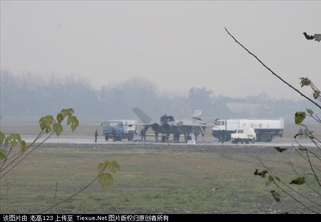 A photo which recently leaked online, has been theorized to be a stealth fighter jet, dubbed a J-20 fighter, for the Chinese military. [Xinhua]