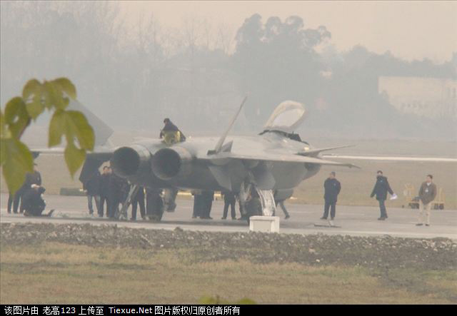 A photo which recently leaked online, has been theorized to be a stealth fighter jet, dubbed a J-20 fighter, for the Chinese military. [Xinhua]