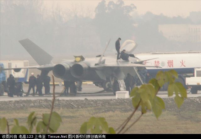 A photo which recently leaked online, has been theorized to be a stealth fighter jet, dubbed a J-20 fighter, for the Chinese military. [Xinhua]