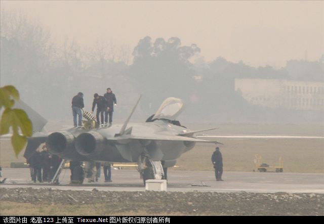 A photo which recently leaked online, has been theorized to be a stealth fighter jet, dubbed a J-20 fighter, for the Chinese military. [Xinhua] 