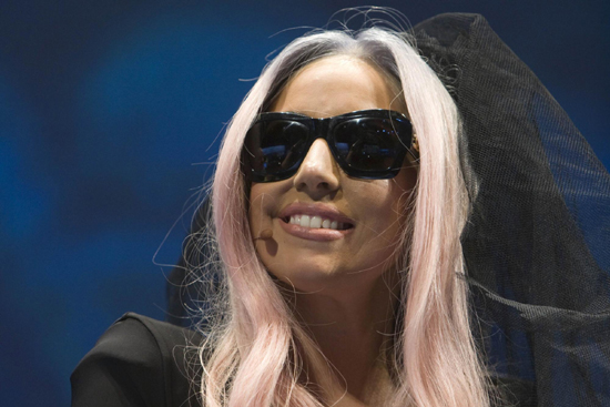 Lady Gaga introduces her Grey Label products during the 2011 CES