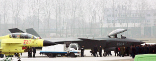 A photo which recently leaked online, has been theorized to be a stealth fighter jet, dubbed a J-20 fighter, for the Chinese military. [Xinhua]