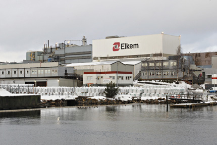 Part of the plant of Norwegian company Elkem, which has a wide business base, including a specialization in components for solar panels, is seen in Kristiansand, some 300 kilometers south of Oslo, Norway. Orkla ASA, the owner of Elkem announced yesterday the sale of most of the Elkem company portfolio to chemical group China National BlueStar Corp.