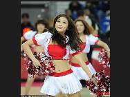 Basketball cheering squad from Liaoning Team.