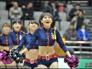 Basketball cheering squad from Xinjiang Team.