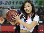 Basketball cheering squad from Liaoning Team.