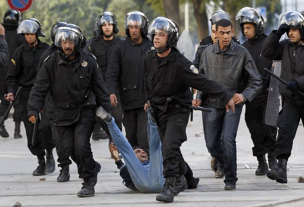 Nationwide rioting plagued Tunisia on January 15, 2011. 