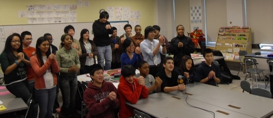 Students of the Confucius Institute in Chicago, located inside the Walter Payton College Preparatory High School, study Chinese culture.