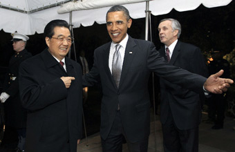 Hu attends private dinner hosted by Obama