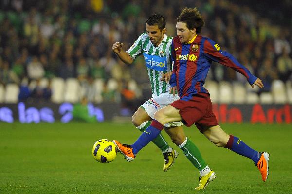 Barcelona lost 3-1 on the night against second division leaders Betis, but qualified 6-3 on aggregate thanks to their 5-0 first leg win. (Xinhua/AFP)